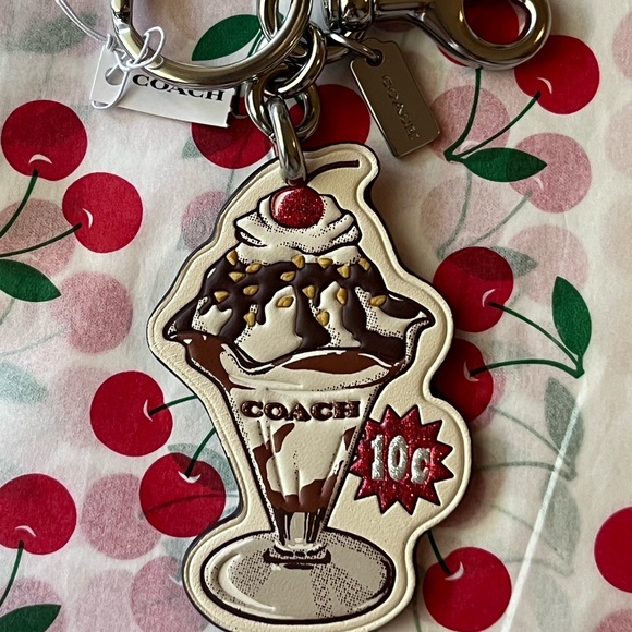 🍒🍧🍒  COACH ICE CREAM BAG CHARM  🍒🍧🍒 NWT 🍒🍧🍒 - Picture 6 of 16